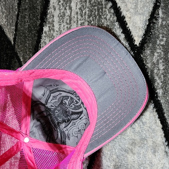 GENUINE JOHN DEERE EMBROIDERED NEON PINK GRAY MESH CAP HAT - Picture 8 of 13